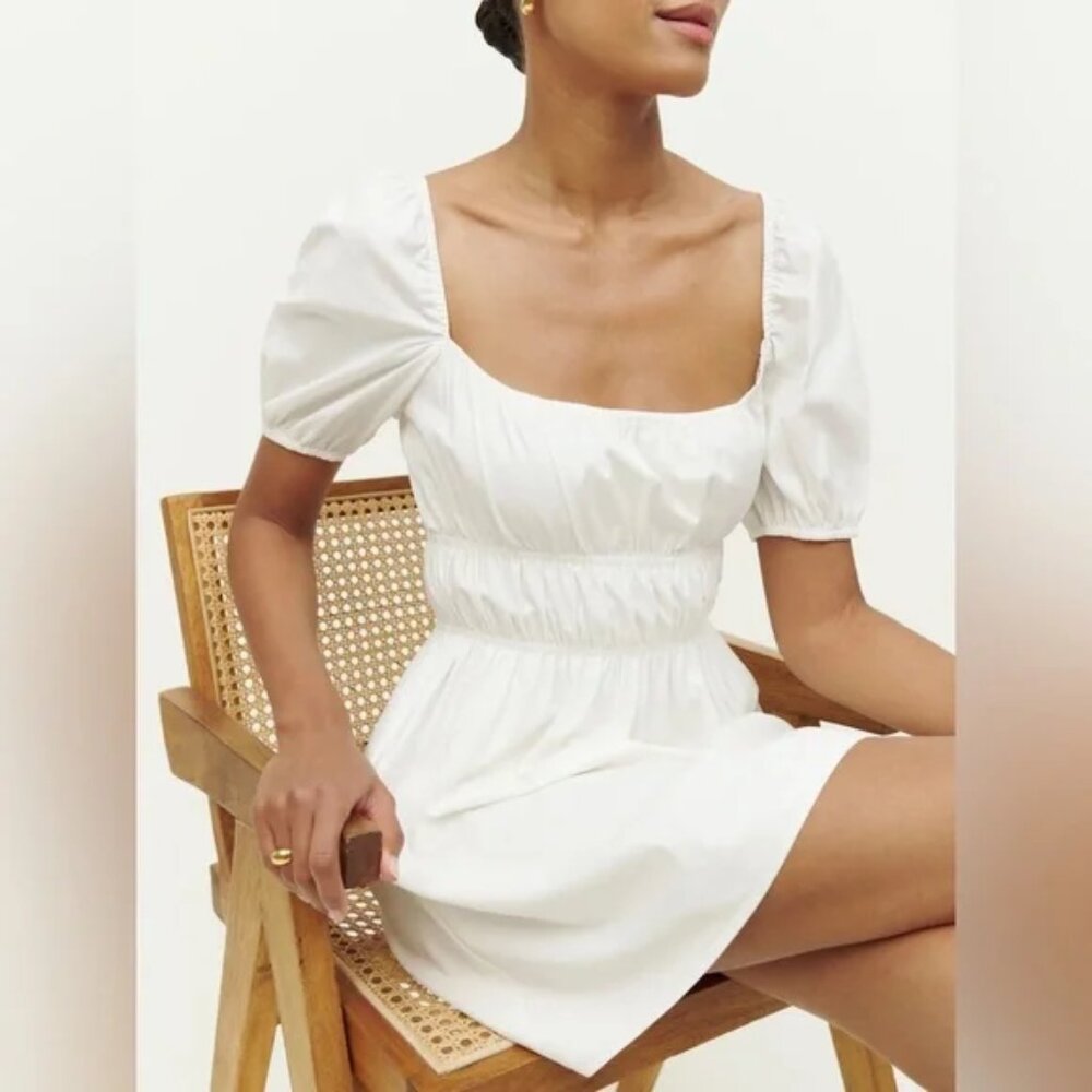 Reformation Woods Dress in White Size XL